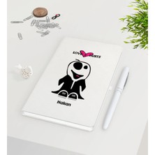 BK Gift Kişiye Özel Sevgililer Günü Beyaz Defter Kalem SETI-105