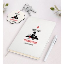 BK Gift Kişiye Özel Eczacı Teknisyeni Beyaz Defter Kalem ve Anahtarlık Hediye Seti-3