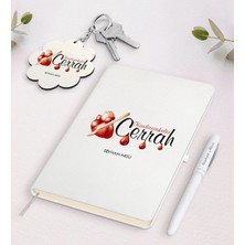 BK Gift Kişiye Özel Kardiovaskuler Cerrah Beyaz Defter Kalem ve Anahtarlık Hediye Seti-2