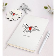 BK Gift Kişiye Özel Kalp Damar Cerrahi Beyaz Defter Kalem ve Anahtarlık Hediye Seti-3
