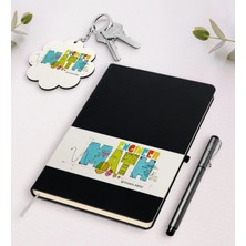 BK Gift Kişiye Özel Matematik Mühendisi Siyah Defter Kalem ve Anahtarlık Hediye Seti-2