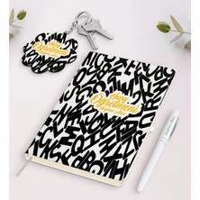 BK Gift Kişiye Özel Sınıf Öğretmeni Beyaz Defter Kalem ve Anahtarlık Hediye Seti-14