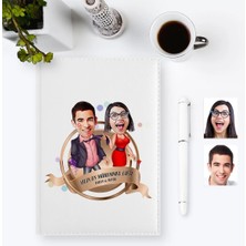 BK Gift Kişiye Özel Yılın En Mükemmel Çifti Karikatürlü 2023 Ajanda Kalem Seti - 4