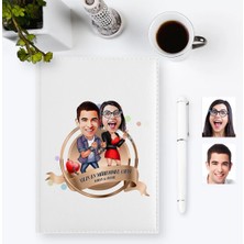 BK Gift Kişiye Özel Yılın En Mükemmel Çifti Karikatürlü 2023 Ajanda Kalem Seti - 1