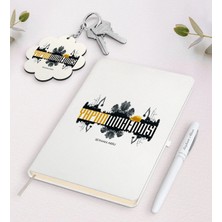 BK Gift Kişiye Özel Yapım Mühendisi Beyaz Defter Kalem ve Anahtarlık Hediye Seti-2