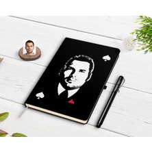 BK Gift Kişiye Özel Godfather Baba Tasarımlı Siyah Defter ve Kalem Hediye Seti-12