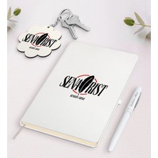 BK Gift Kişiye Özel Senarist Beyaz Defter Kalem ve Anahtarlık Hediye Seti-2