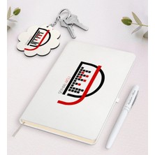 BK Gift Kişiye Özel Dj Beyaz Defter Kalem ve Anahtarlık Hediye Seti-2