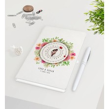 BK Gift Kişiye Özel Sevgililer Günü Fotoğraflı Sonsuz Takvimli Beyaz Defter Kalem Seti-1