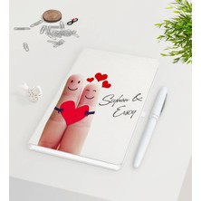 BK Gift Kişiye Özel Sevgililer Günü Beyaz Defter Kalem Seti-81