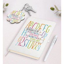 BK Gift Kişiye Özel Dünyanın En Iyi Öğretmeni Beyaz Defter Kalem ve Anahtarlık Hediye Seti-6