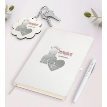 BK Gift Kişiye Özel Hemşire Beyaz Defter Kalem ve Anahtarlık Hediye Seti-4
