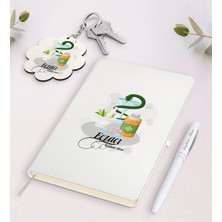 BK Gift Kişiye Özel Eczacı Beyaz Defter Kalem ve Anahtarlık Hediye Seti-6