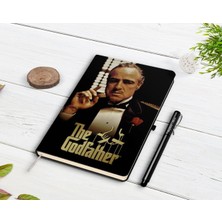 BK Gift Kişiye Özel Godfather Baba Tasarımlı Siyah Defter ve Kalem Hediye Seti-4