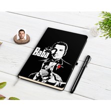 BK Gift Kişiye Özel Godfather Baba Tasarımlı Siyah Defter ve Kalem Hediye Seti-2