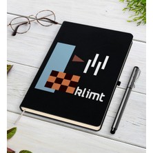 BK Gift Kişiye Özel Klimt Tasarımlı Siyah Defter ve Kalem Hediye Seti