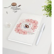 BK Gift Kişiye Özel Sevgililer Günü Fotoğraflı Sonsuz Takvimli Beyaz Defter Kalem Seti-2