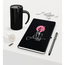BK Gift Kişiye Özel Avukat Temalı Siyah Defter Kalem ve Termos Mug Seti  - 10