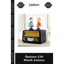 Carlburn Öpüşen Çift Müzik Kutusu Nostaljik Radyo Dekoratif Eşya Masa Süsü
