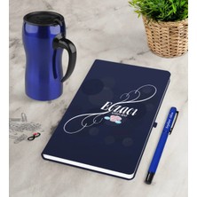 BK Gift Kişiye Özel Eczacı Lacivert Defter Kalem Termos Mug Seti-8