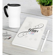 BK Gift Kişiye Özel Eczacı Beyaz Defter Kalem Termos Mug Seti-8