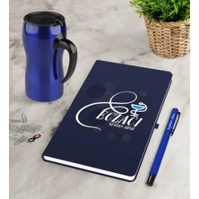 BK Gift Kişiye Özel Eczacı Lacivert Defter Kalem Termos Mug Seti-7