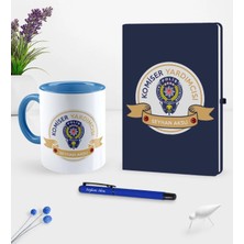 BK Gift Kişiye Özel Komiser Yardımcısı Temalı Lacivert Defter Kalem Kupa Seti - 1