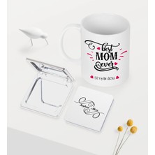 BK Gift Kişiye Özel En Iyi Anne Beyaz Kupa Ayna Seti - 4