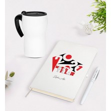 Bk Gift Kişiye Özel Yılbaşı 2023 Mutlu Yıllar Beyaz Defter Kalem Termos Mug Seti - 1