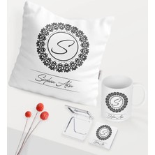 BK Gift Kişiye Özel Isimli Beyaz Kupa Ayna Yastık Seti - 2
