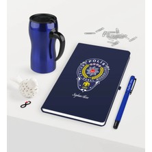 BK Gift Kişiye Özel Polis Temalı Lacivert Defter Kalem Termos Mug Seti - 2