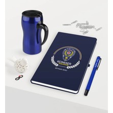 BK Gift Kişiye Özel Komiser Yardımcısı Temalı Lacivert Defter Kalem Termos Mug Seti - 2