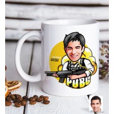 BK Gift Kişiye Özel Erkek Pubg Karikatürlü Beyaz Kupa Bardak-7