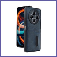 Nida Redmi 14C Uyumlu Kılıf Sara Kartvizitli Deri Kılıf - Lacivert Nıda