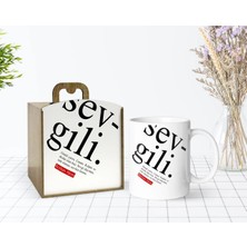 BK Gift Kişiye Özel Ahşap Kutuda Sevgili Anlamı Tasarımlı Beyaz Kupa Bardak-1