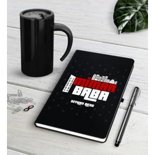BK Gift Kişiye Özel Mimar Baba Siyah Defter Kalem Termos Mug Seti-1