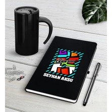 BK Gift Kişiye Özel Canım Babam Siyah Defter Kalem Termos Mug Seti-3