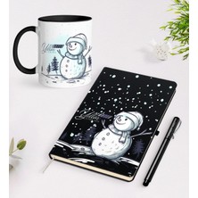BK Gift Kişiye Özel Yılbaşı Mutlu Yıllar Siyah Defter Kalem ve Kupa Seti-18
