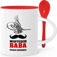 BK Gift Babalar Gününe Özel Muhteşem Baba Kırmızı Kaşıklı Kupa Bardak - 1
