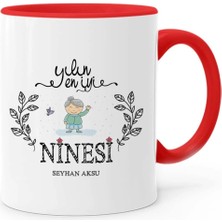 BK Gift Kişiye Özel Yılın En Iyi Ninesi Kırmızı Kupa Bardak