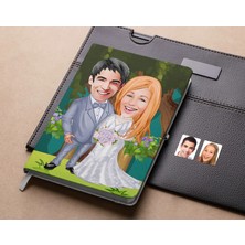 Bk Gift Kişiye Özel Sevgililer Karikatürlü Beyaz DEFTER-104 , Arkadaşa Hediye , Sevgiliye Hediye
