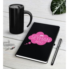 BK Gift Kişiye Özel Canım Babam Siyah Defter Kalem Termos Mug Seti-2