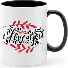BK Gift Kişiye Özel Seni Seviyorum Siyah Kupa Bardak - 5