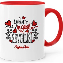 BK Gift Kişiye Özel Yılın En Güzel Sevgilisi Kırmızı Kupa Bardak