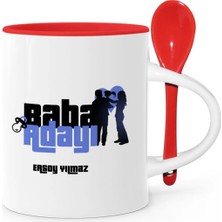 BK Gift Babalar Gününe Özel Baba Adayı Kırmızı Kaşıklı Kupa Bardak - 2