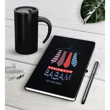BK Gift Kişiye Özel Karizmatik Babam Siyah Defter Kalem Termos Mug Seti