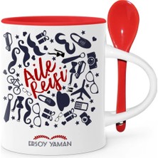 BK Gift Babalar Gününe Özel Aile Reisi Kırmızı Kaşıklı Kupa Bardak - 1