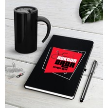 BK Gift Kişiye Özel Doktor Baba Siyah Defter Kalem Termos Mug Seti-1