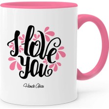 BK Gift Kişiye Özel Seni Seviyorum Pembe Kupa Bardak - 7