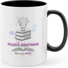 BK Gift Kişiye Özel Felsefe Öğretmeni Siyah Kupa Bardak - 1
